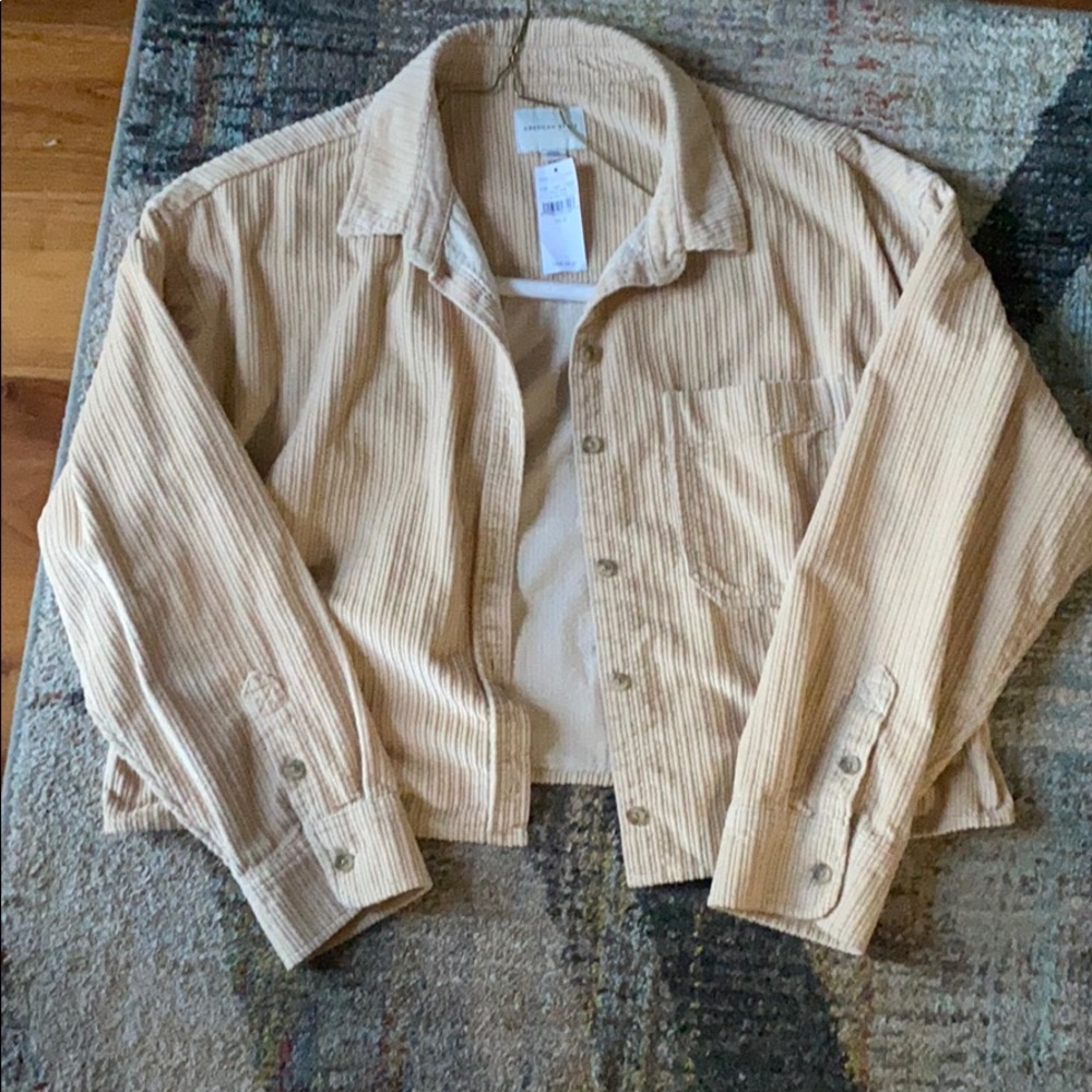 American Eagle Tan/Cream  Crop Coat